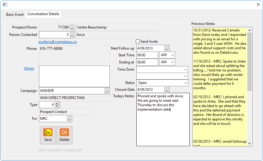 fundraising software screenshot